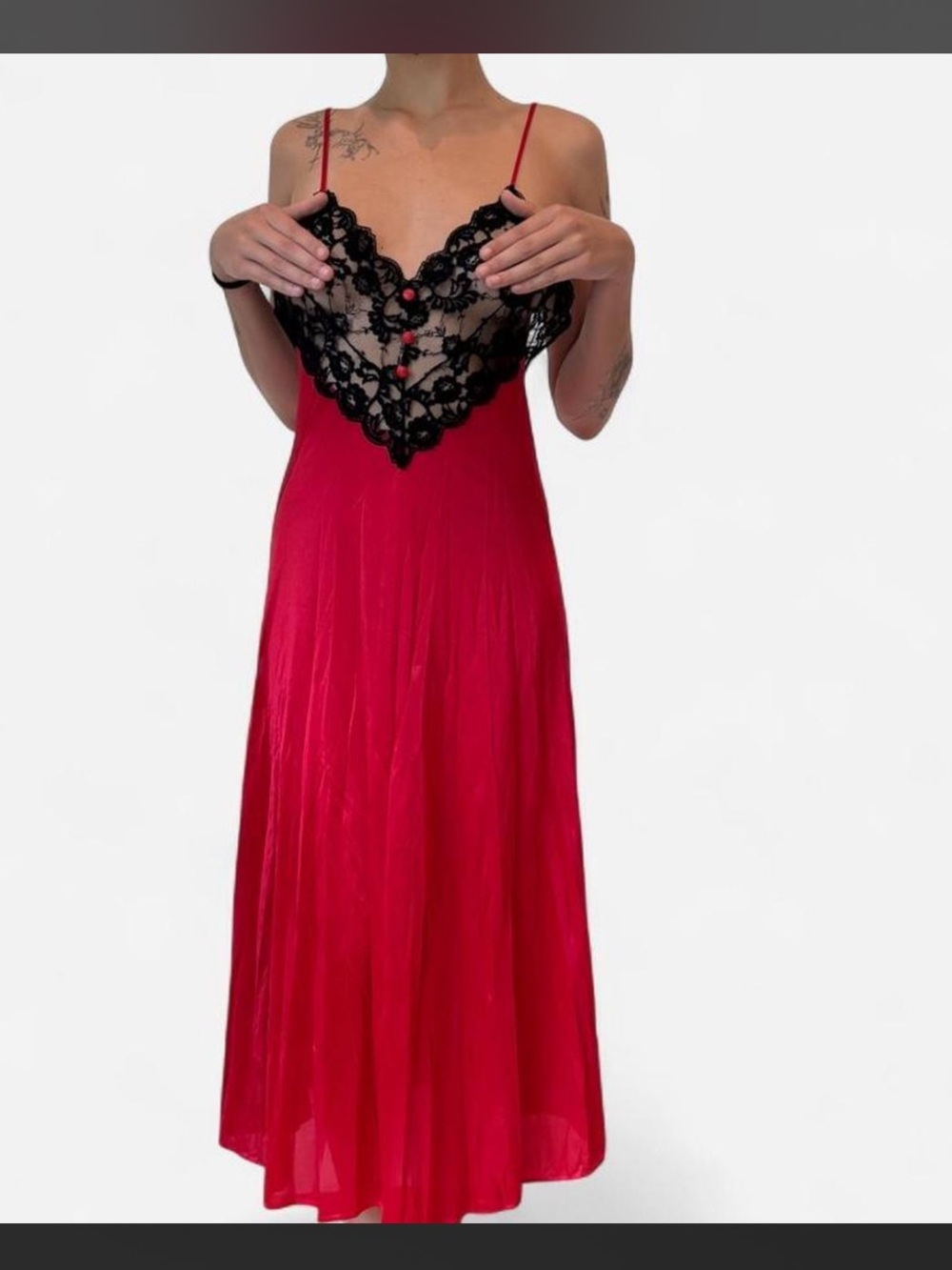 Vintage Romantic Red Nightgown <3